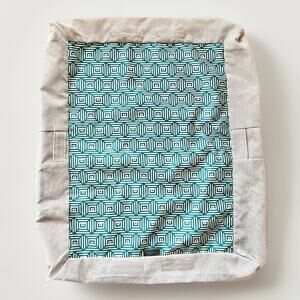 Lovesac Sactional Storage Seat LID Cover Sky Grey Corded Velvet